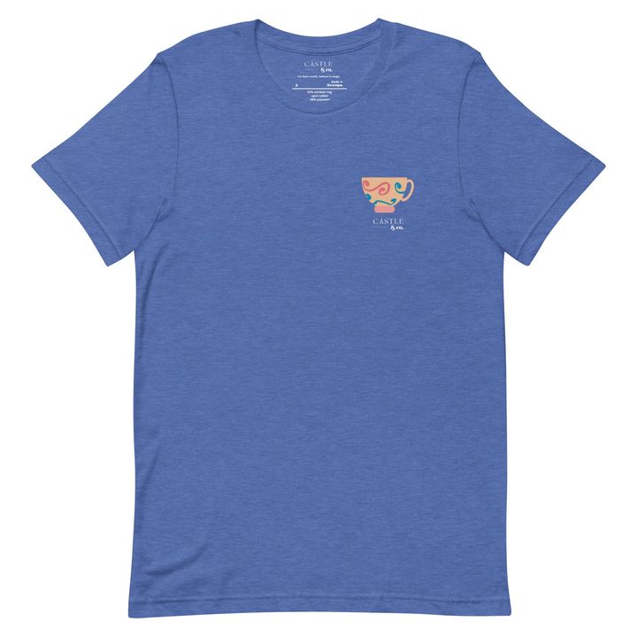 Peach Teacup - Unisex T-Shirt - White Logo, view 1