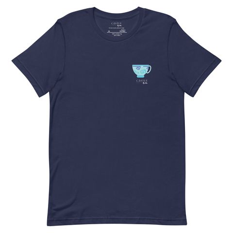 Blue Teacup - Unisex T-Shirt - White Logo