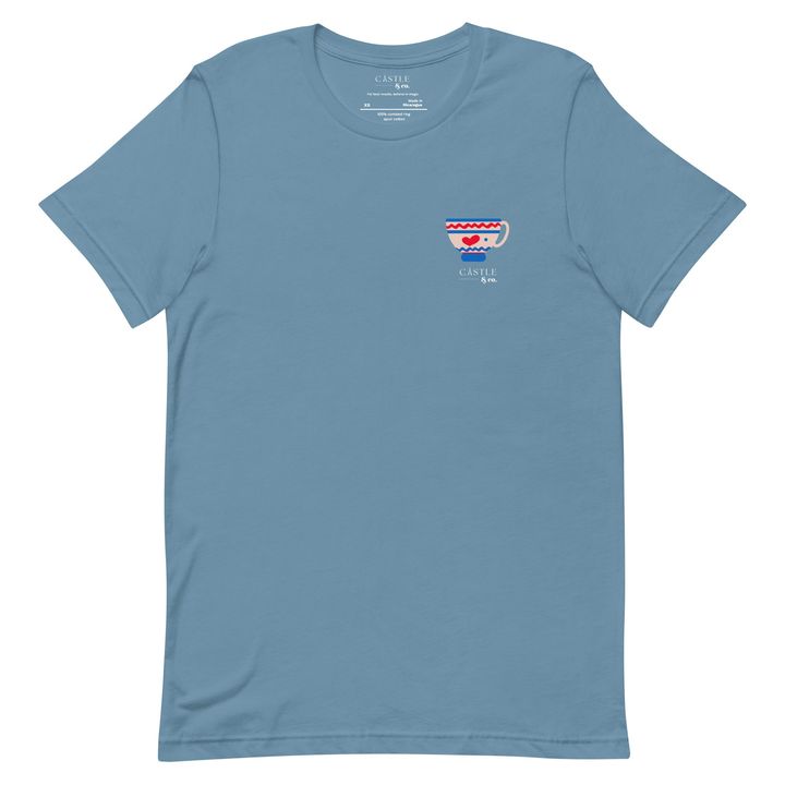 Pink Teacup - Unisex T-Shirt - White Logo, view 1