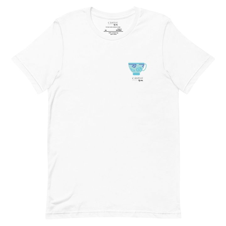 Blue Teacup - Unisex T-Shirt - Black Logo, view 1