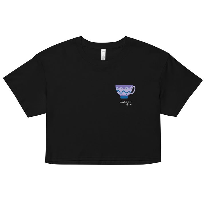 Purple Teacup - Women’s crop top - White Logo, view 1