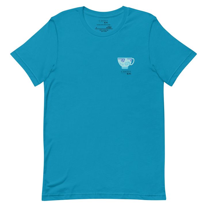 Blue Teacup - Unisex T-Shirt - Black Logo, view 2
