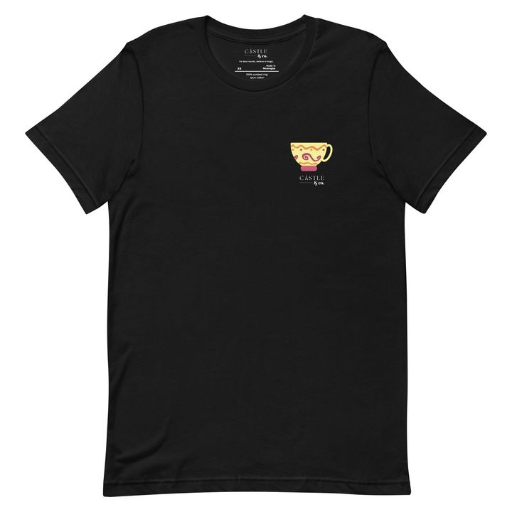 Yellow Teacup - Unisex T-Shirt - White Logo, view 3