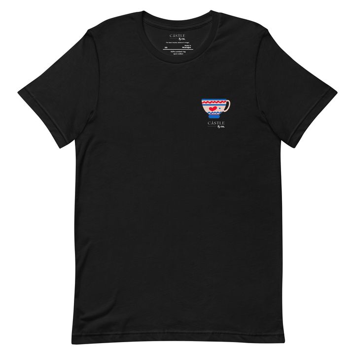 Pink Teacup - Unisex T-Shirt - White Logo, view 3