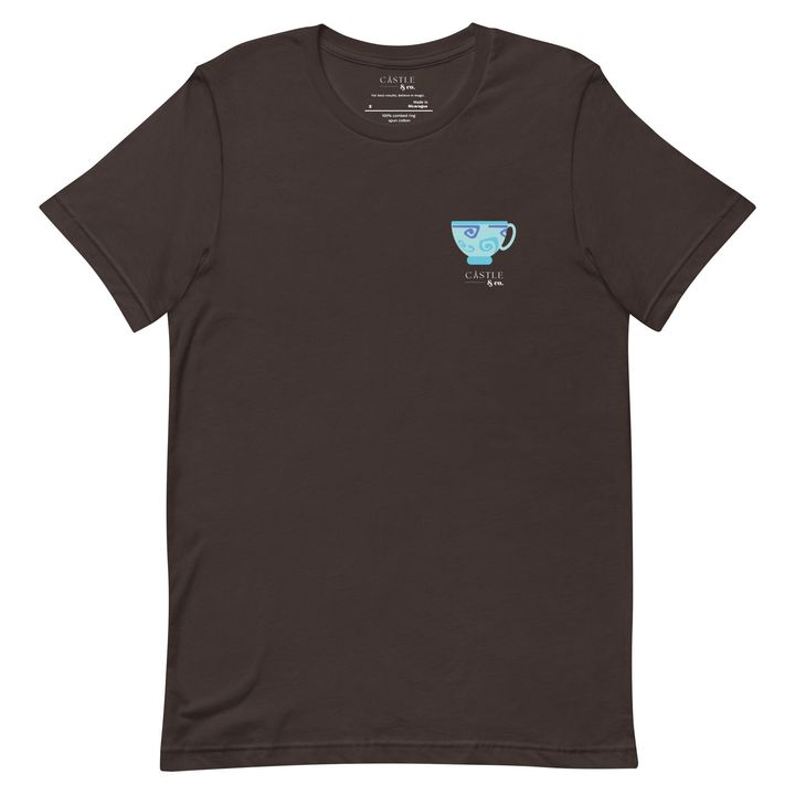 Blue Teacup - Unisex T-Shirt - White Logo, view 3