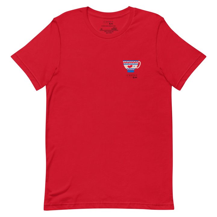 Pink Teacup - Unisex T-Shirt - Black Logo, view 3