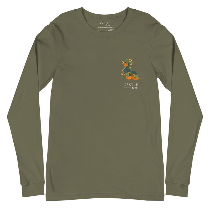 Halloween Pumpkin Man - Unisex Long Sleeve T-Shirt, view 4