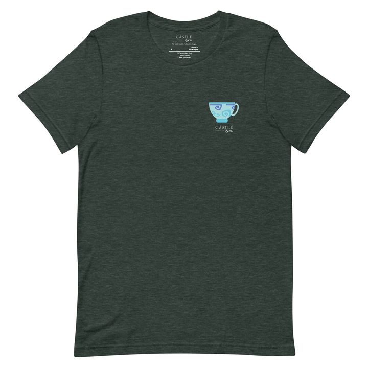 Blue Teacup - Unisex T-Shirt - White Logo, view 4