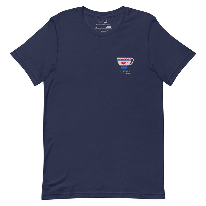 Pink Teacup - Unisex T-Shirt - White Logo, view 4