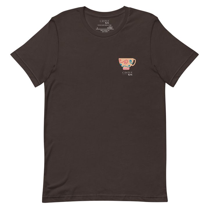 Peach Teacup - Unisex T-Shirt - White Logo, view 5