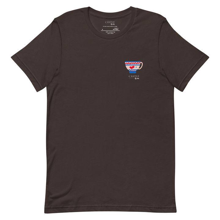 Pink Teacup - Unisex T-Shirt - White Logo, view 5