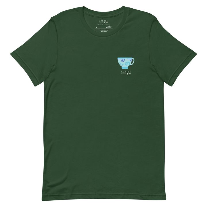 Blue Teacup - Unisex T-Shirt - White Logo, view 5