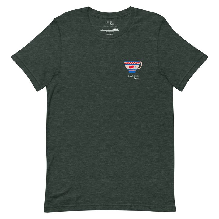 Pink Teacup - Unisex T-Shirt - White Logo, view 6