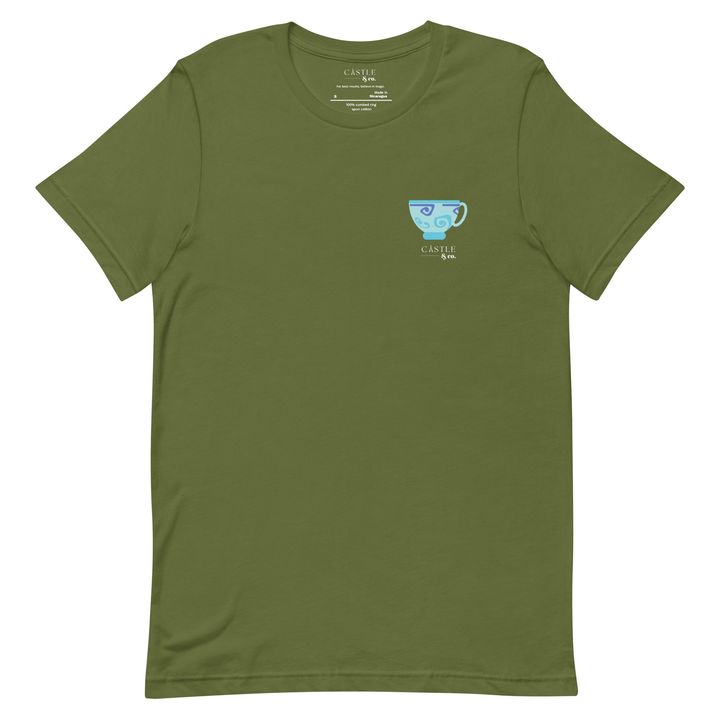 Blue Teacup - Unisex T-Shirt - White Logo, view 9