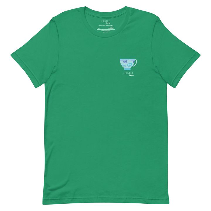 Blue Teacup - Unisex T-Shirt - White Logo, view 12