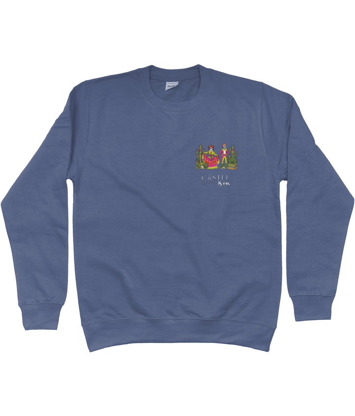 Dia de los Muertos - Unisex Sweatshirt - White Logo sweatshirt in Airforce Blue