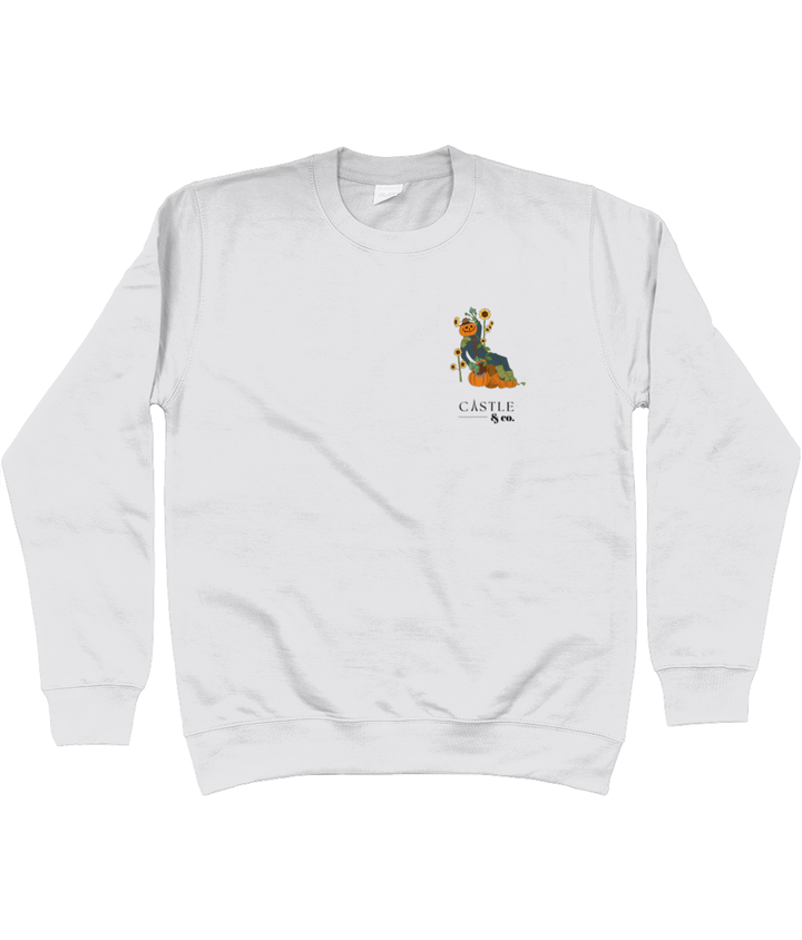 Halloween Pumpkin Man - Unisex Sweatshirt - Black Logo in Ash