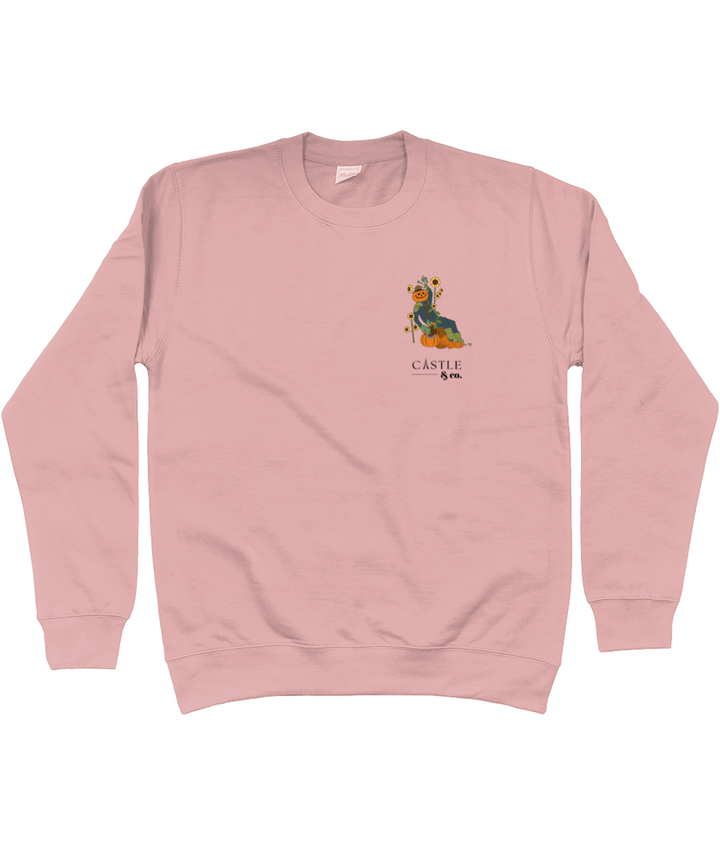 Halloween Pumpkin Man - Unisex Sweatshirt - Black Logo in Dusty Pink