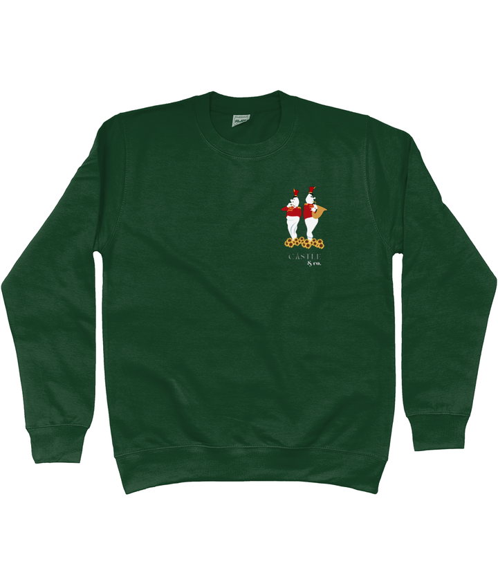 Halloween Bandstand Ghosts - Unisex Sweatshirt - White Logo in Forest