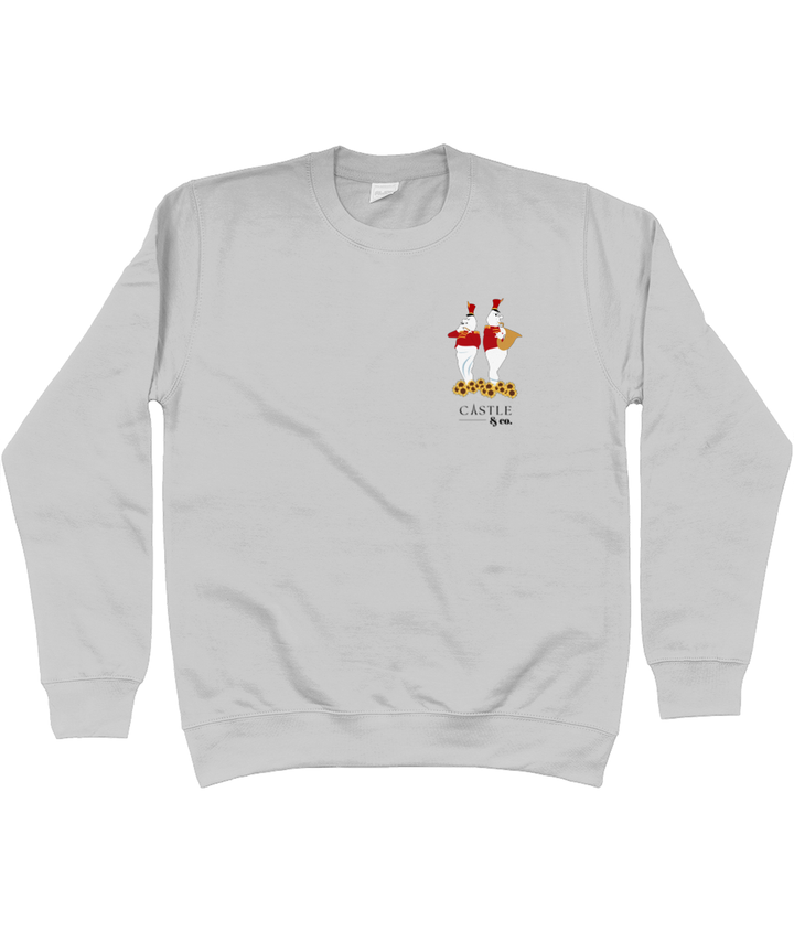 Halloween Bandstand Ghosts - Unisex Sweatshirt - Black Logo in Heather Grey