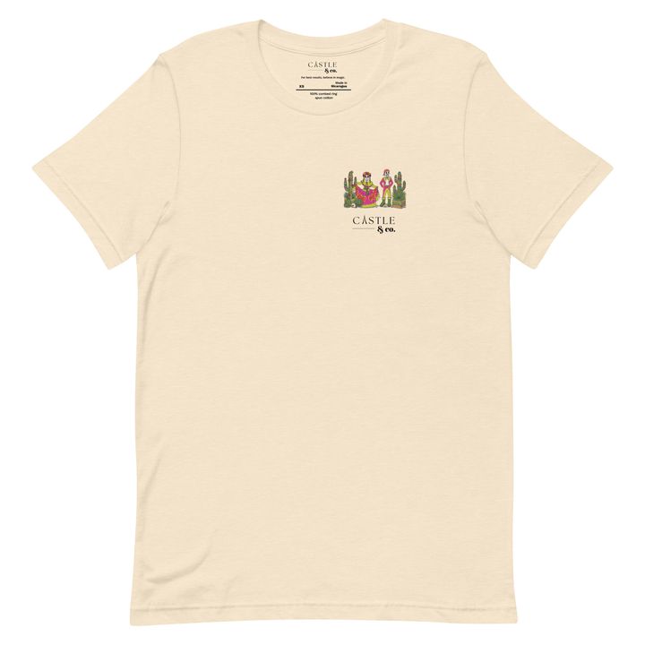 Dia de los Muertos - Unisex T-Shirt - Black Logo in Heather Natural