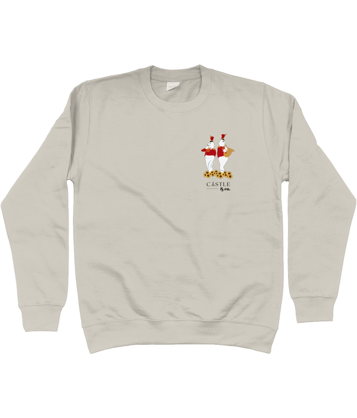 Halloween Bandstand Ghosts - Unisex Sweatshirt - Black Logo in Natural Stone
