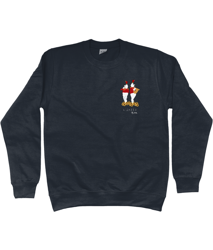 Halloween Bandstand Ghosts - Unisex Sweatshirt - White Logo in New French Navy
