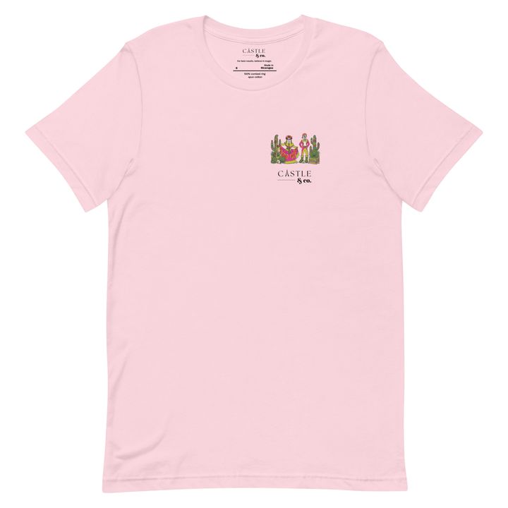 Dia de los Muertos - Unisex T-Shirt - Black Logo in Soft Pink