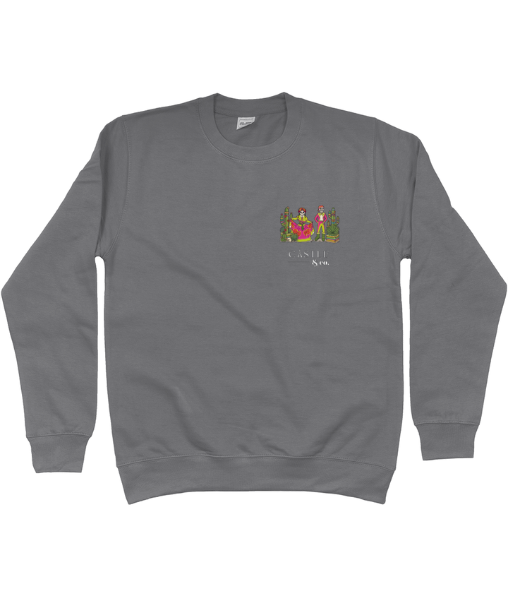 Dia de los Muertos - Unisex Sweatshirt - White Logo sweatshirt in Steel Grey