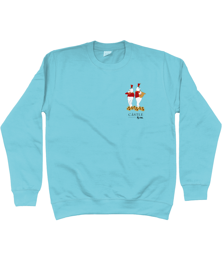 Halloween Bandstand Ghosts - Unisex Sweatshirt - Black Logo in Turquoise Surf